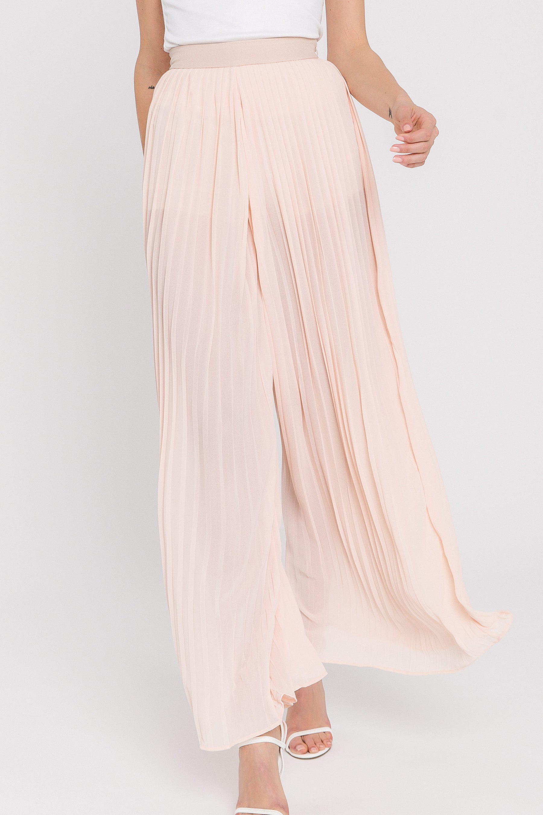 Chiffon Pleated Palaggo Pants