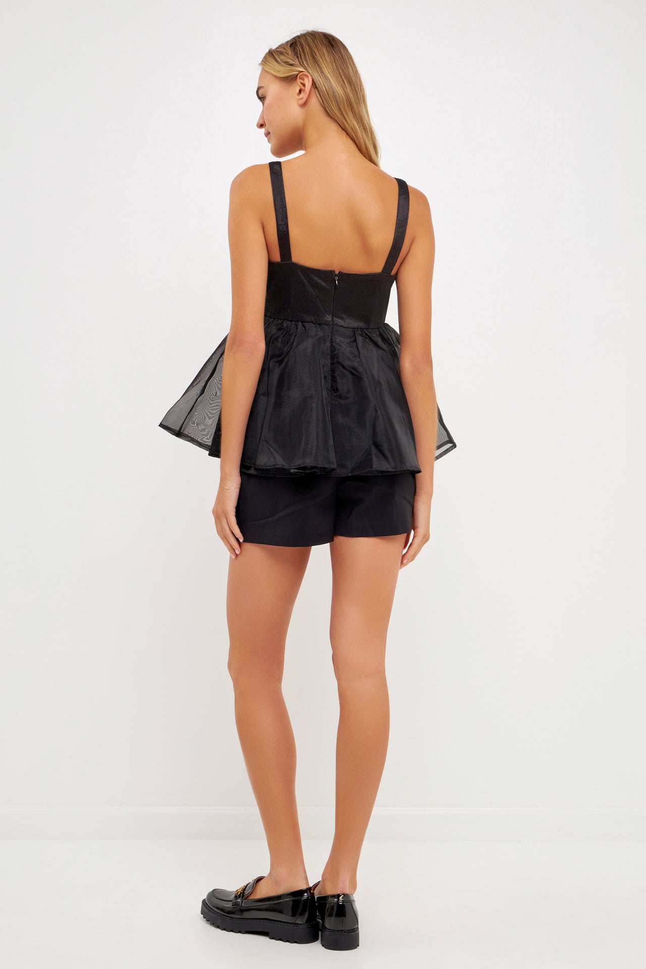 ENGLISH FACTORY - Sleeveless Peplum Tank Top - CAMI TOPS & TANK available at Objectrare