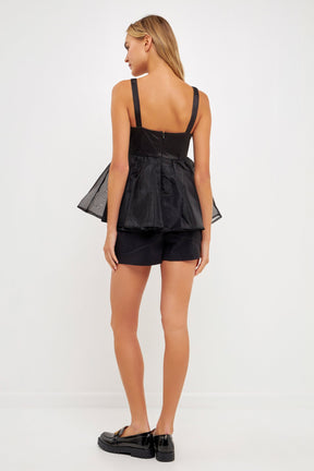 ENGLISH FACTORY - Sleeveless Peplum Tank Top - CAMI TOPS & TANK available at Objectrare