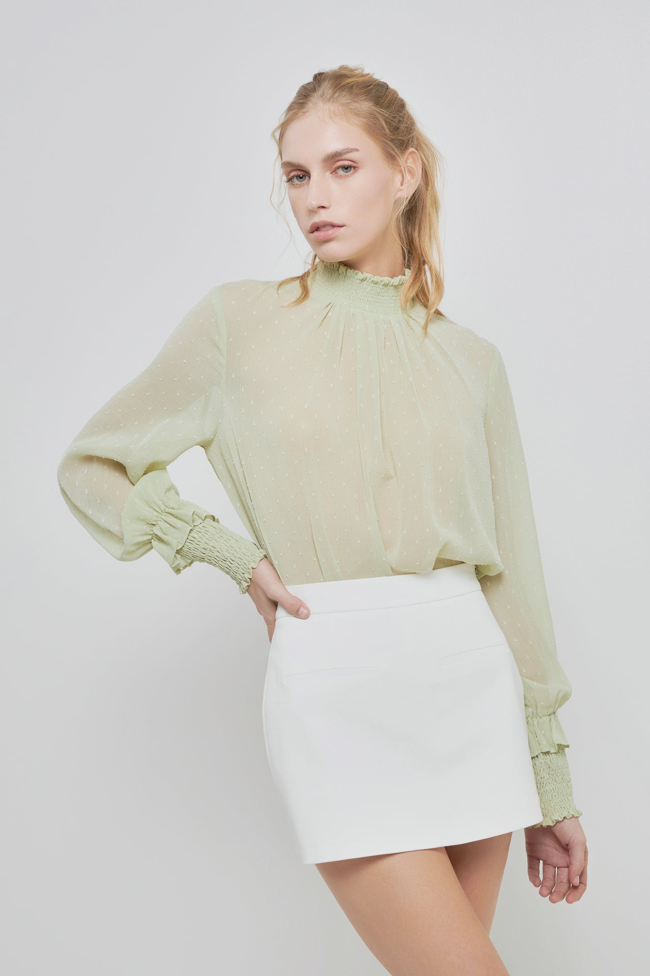 ENGLISH FACTORY - Long Sleeve Woven Top - TOPS available at Objectrare
