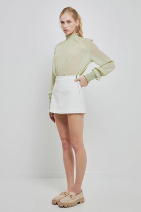 Long Sleeve Woven Top