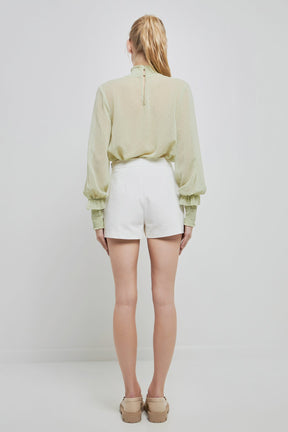 ENGLISH FACTORY - Long Sleeve Woven Top - TOPS available at Objectrare