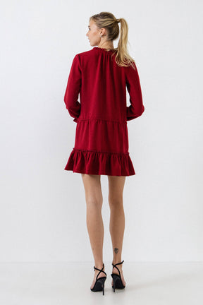 ENGLISH FACTORY - Tassel Trim Dress With Ruffle At Hem - DRESSES available at Objectrare