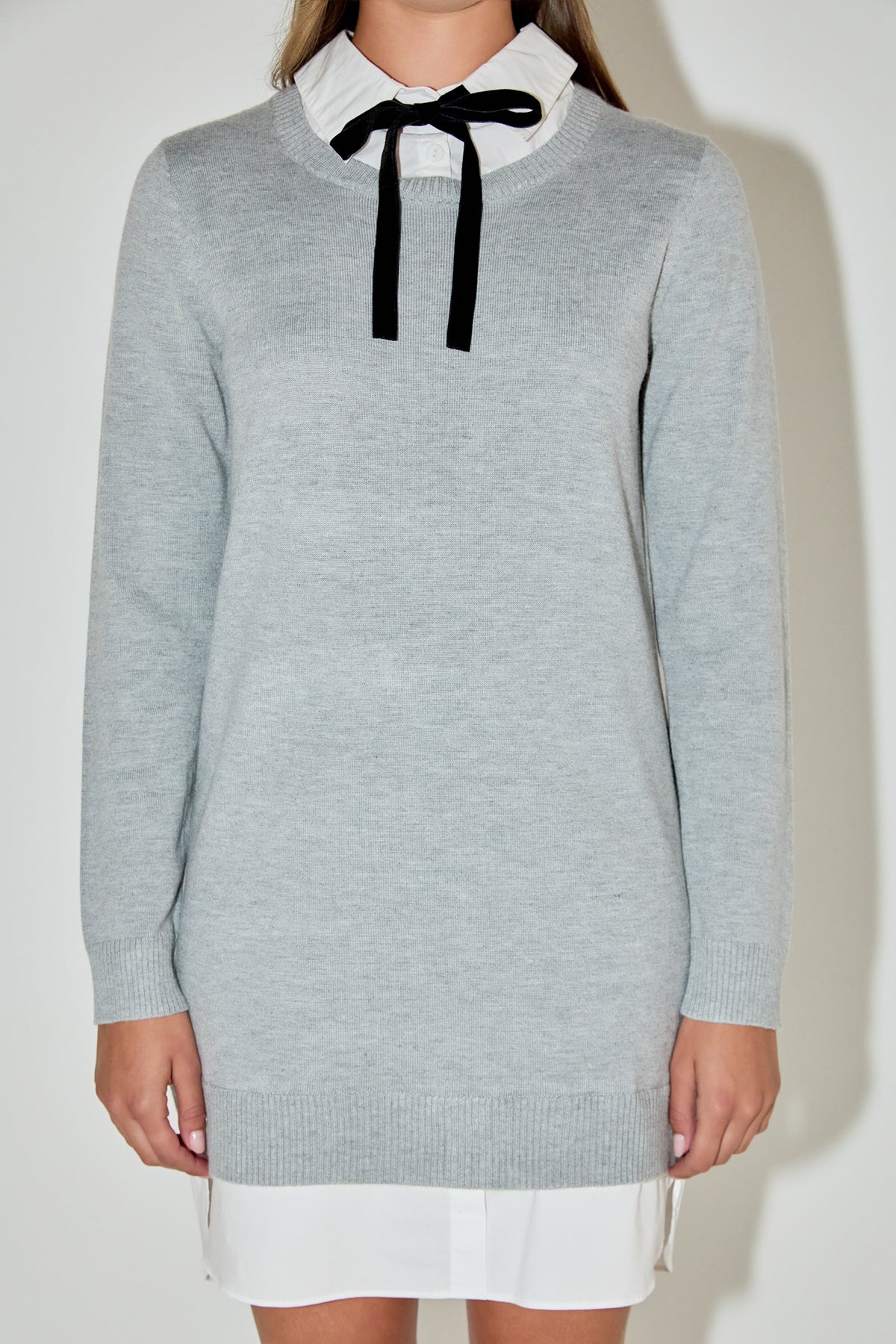 ENGLISH FACTORY - Knit Sweater Mini Dress with Bow - DRESSES available at Objectrare