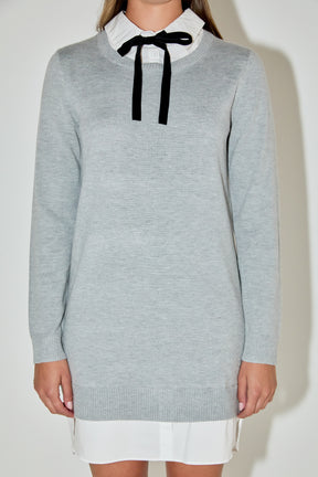 ENGLISH FACTORY - Knit Sweater Mini Dress with Bow - DRESSES available at Objectrare