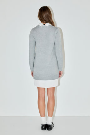 ENGLISH FACTORY - Knit Sweater Mini Dress with Bow - DRESSES available at Objectrare