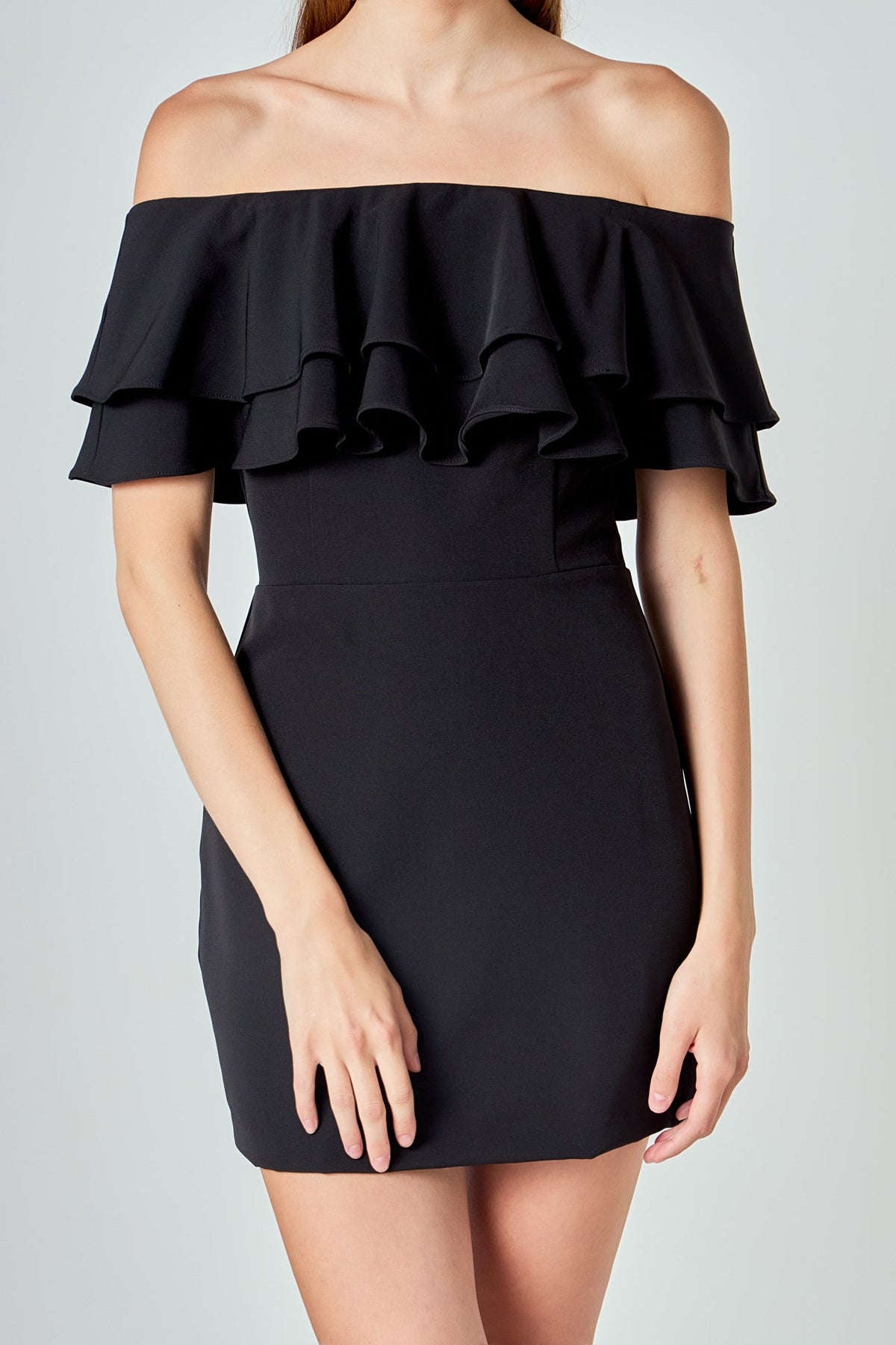 ENDLESS ROSE - Ruffled Off Shoulder Mini Dress - DRESSES available at Objectrare