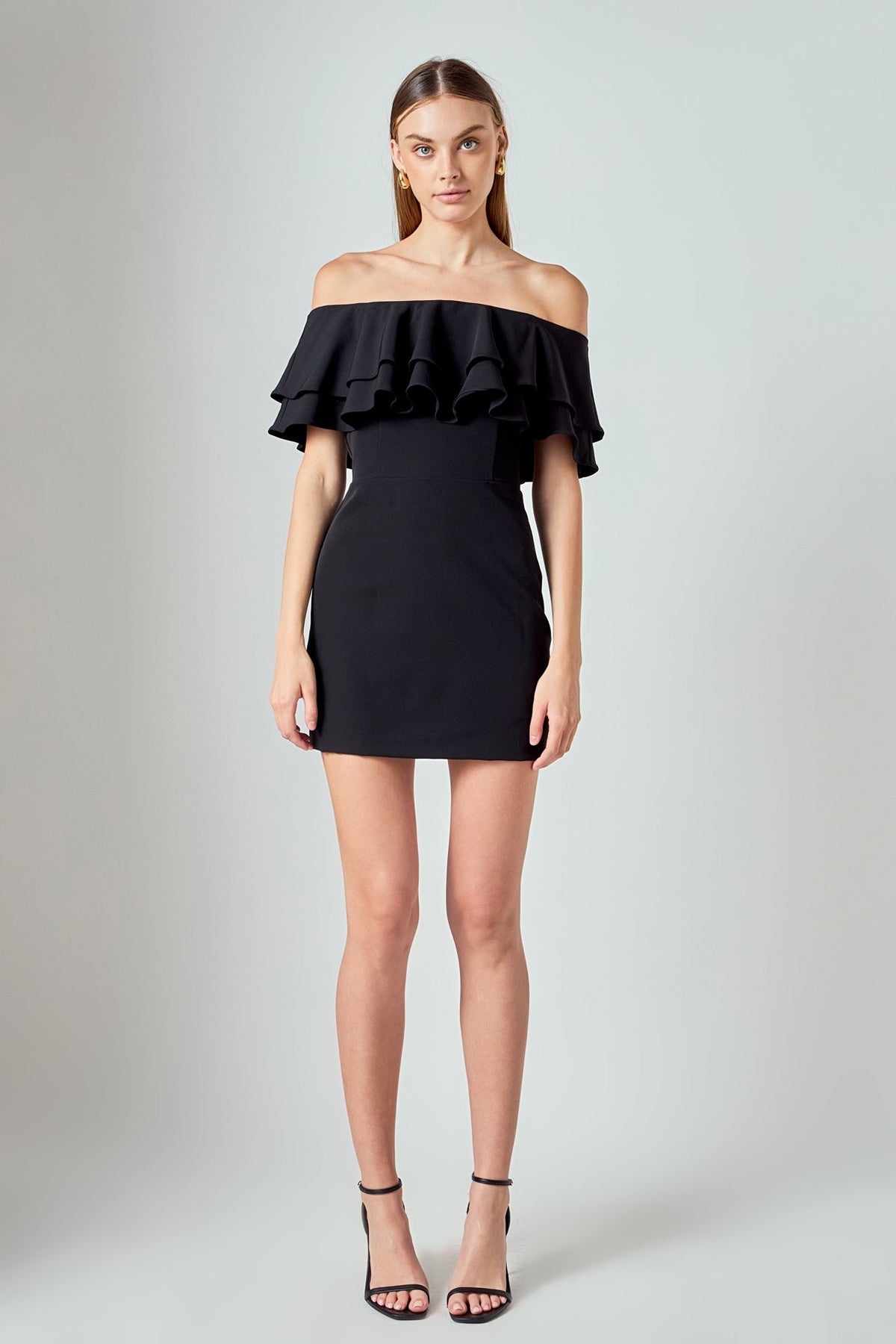 ENDLESS ROSE - Ruffled Off Shoulder Mini Dress - DRESSES available at Objectrare