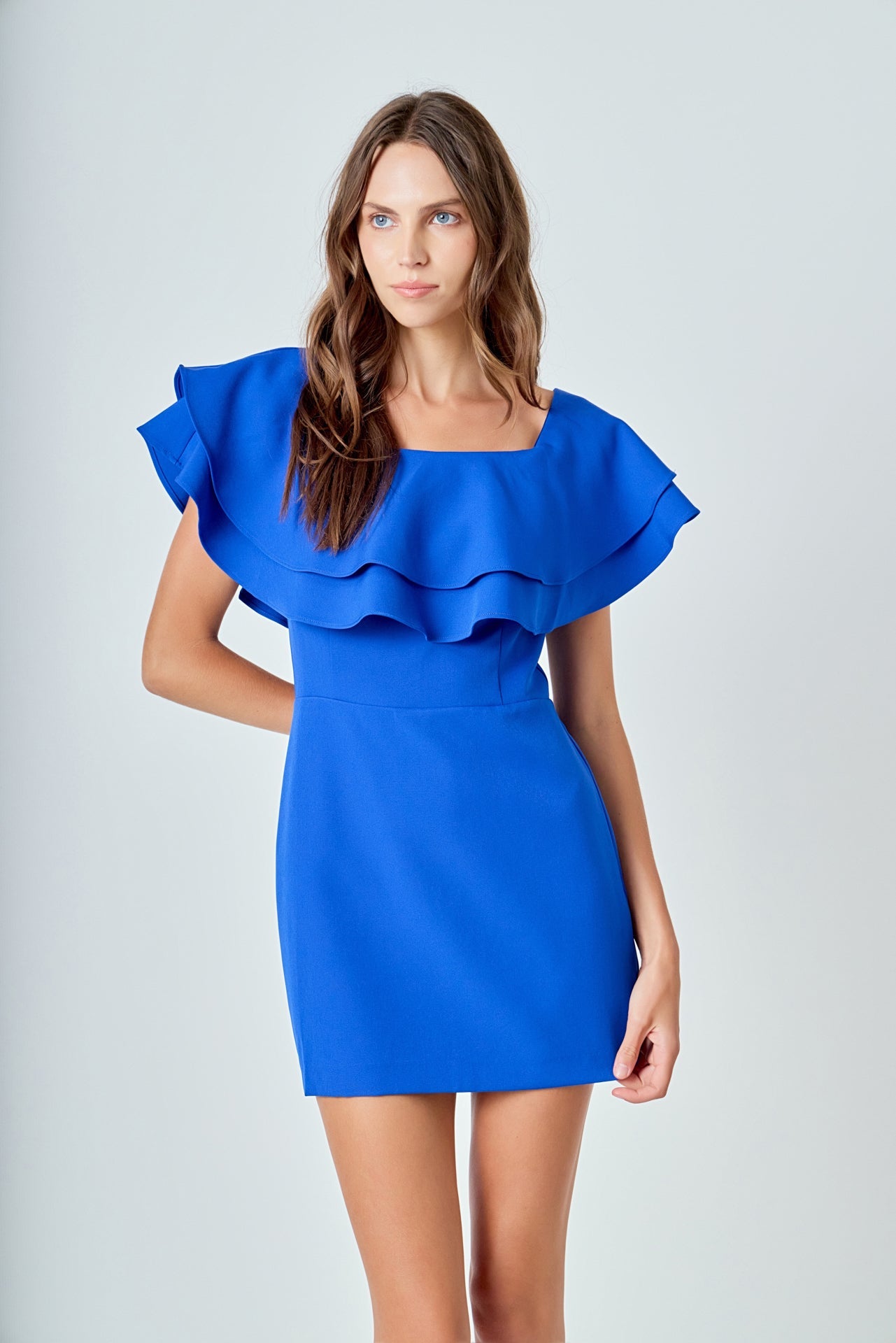 ENDLESS ROSE - Ruffled Off Shoulder Mini Dress - DRESSES available at Objectrare