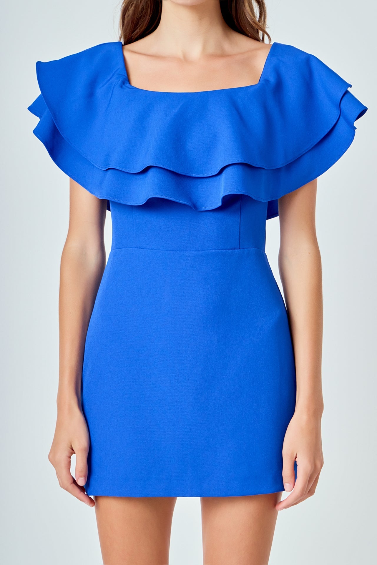 ENDLESS ROSE - Ruffled Off Shoulder Mini Dress - DRESSES available at Objectrare