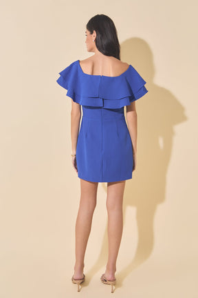 MARSY - Ruffled Off Shoulder Mini Dress - DRESSES available at Objectrare