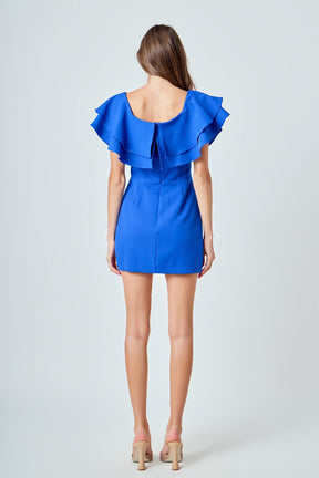 ENDLESS ROSE - Ruffled Off Shoulder Mini Dress - DRESSES available at Objectrare