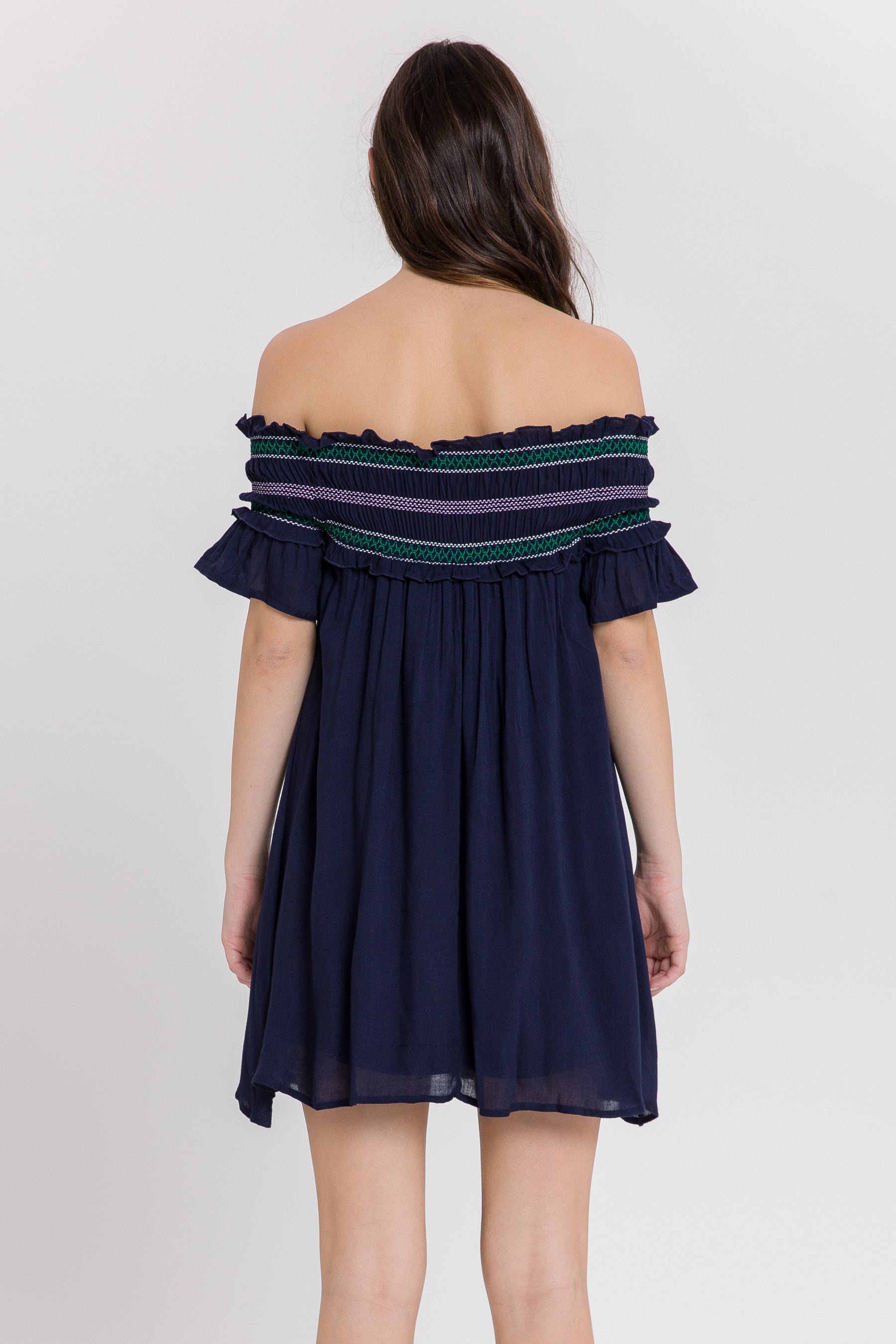AFTER MARKET - Jinny Smocking Off Shoulder Mini Dress - SKIRTS available at Objectrare