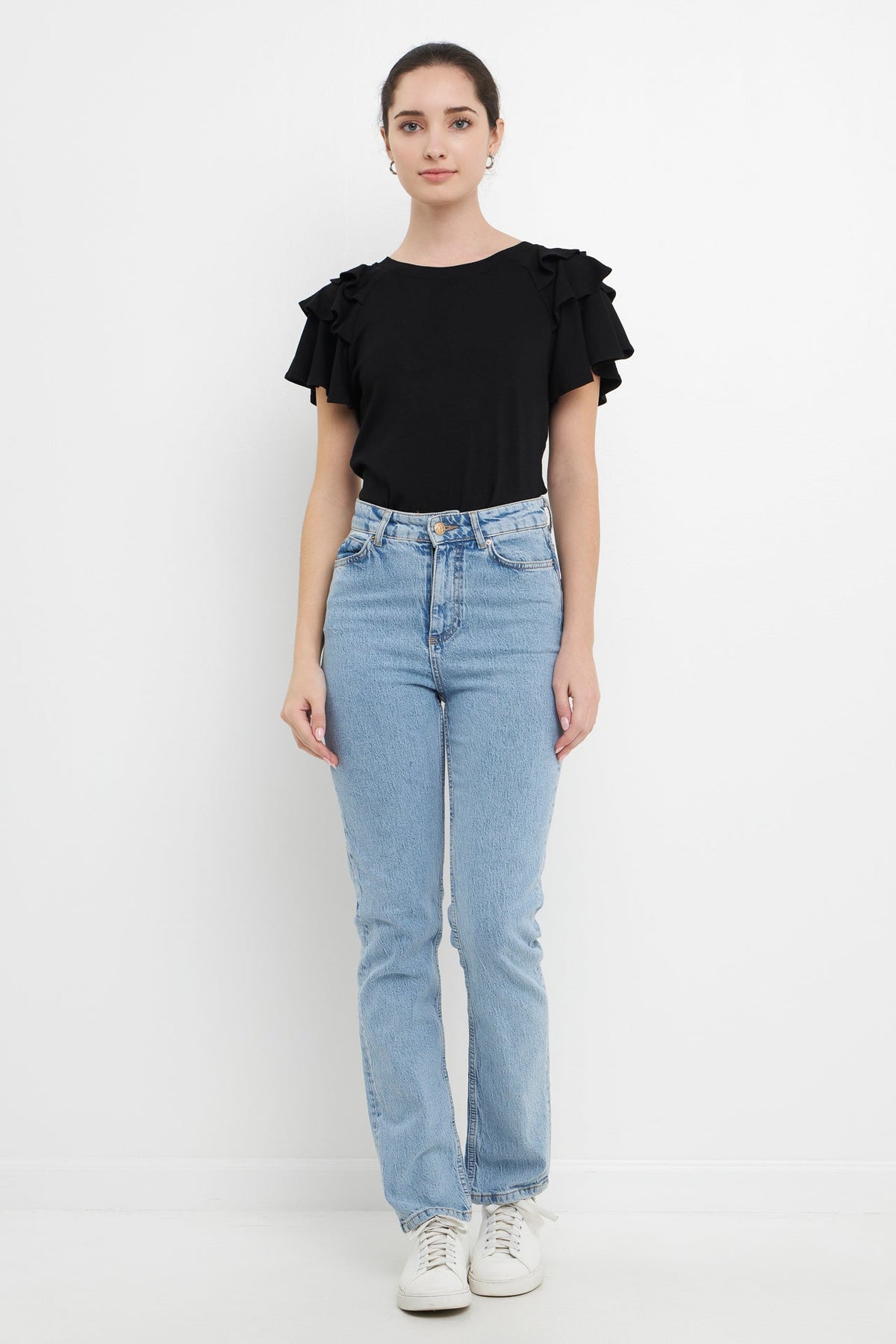 ENGLISH FACTORY - English Factory - Shoulder Ruffle Top - T-SHIRTS available at Objectrare