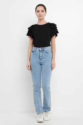 Shoulder Ruffle Top