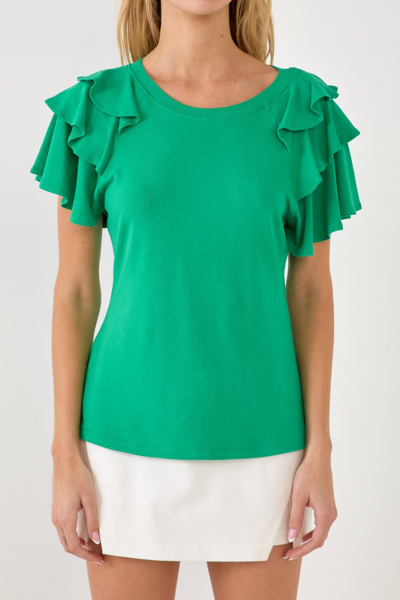 ENGLISH FACTORY - Shoulder Ruffle Top - TOPS available at Objectrare