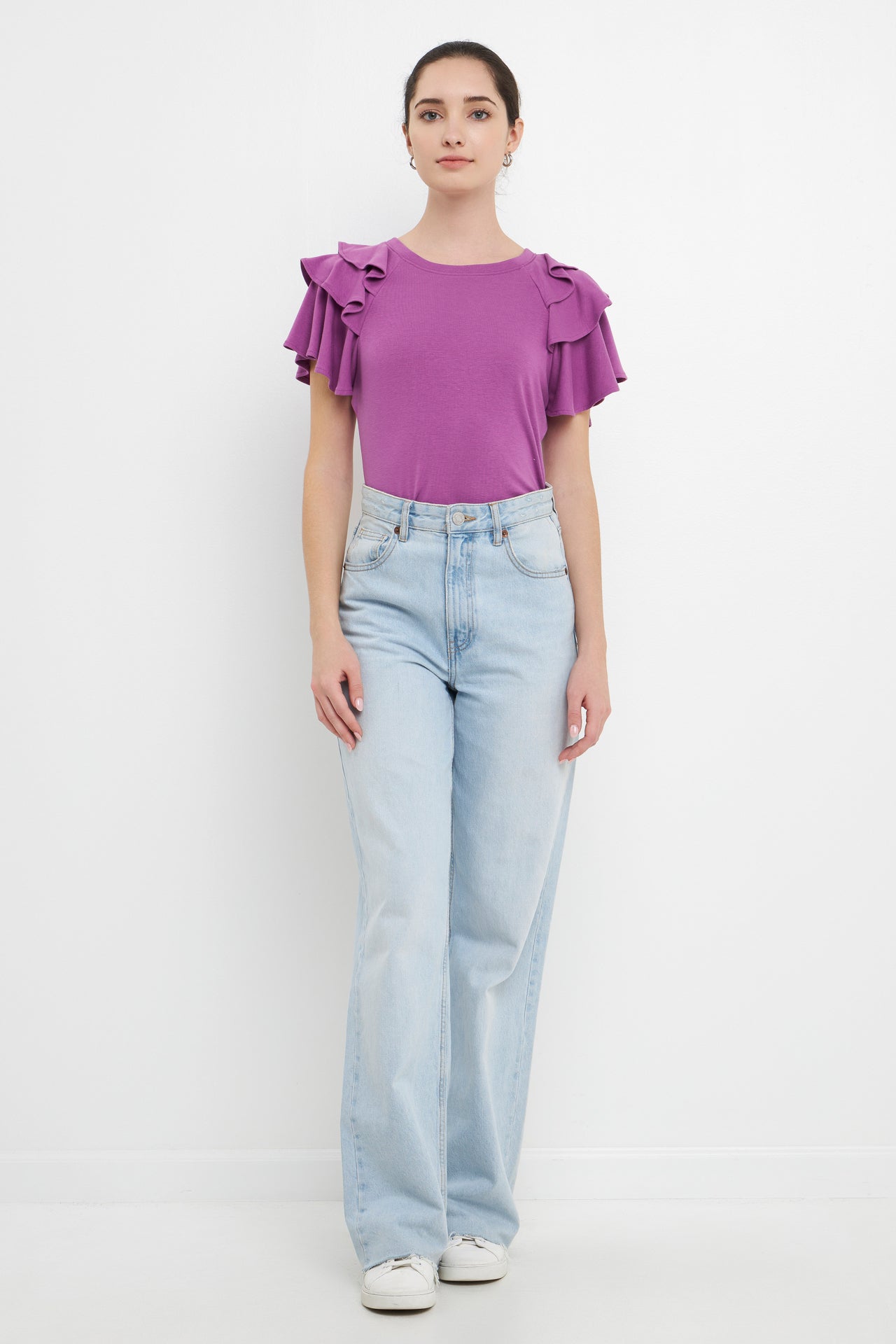 ENGLISH FACTORY - Shoulder Ruffle Top - TOPS available at Objectrare