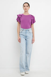 Shoulder Ruffle Top