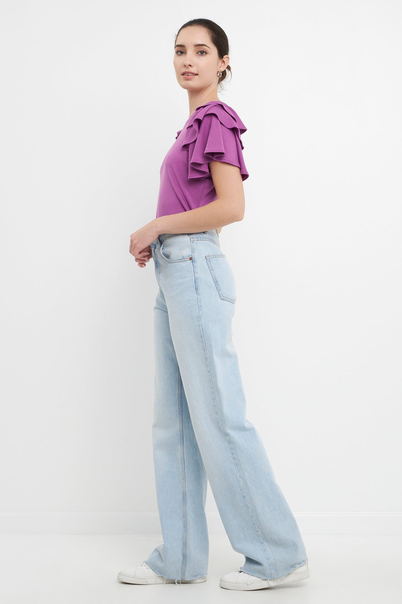 ENGLISH FACTORY - Shoulder Ruffle Top - TOPS available at Objectrare