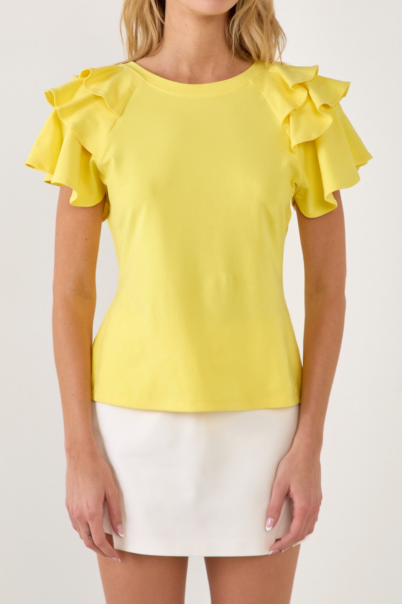 ENGLISH FACTORY - Shoulder Ruffle Top - TOPS available at Objectrare