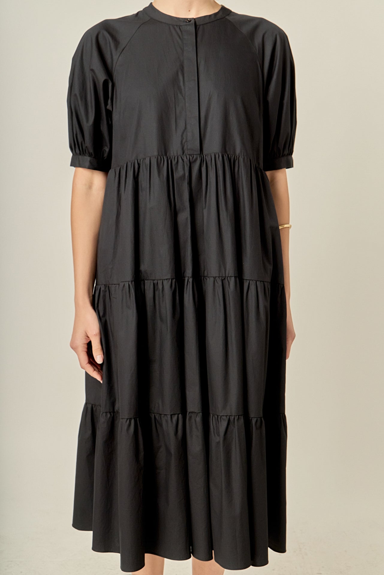 ENGLISH FACTORY - Short Puff Sleeve Midi Dress - DRESSES available at Objectrare