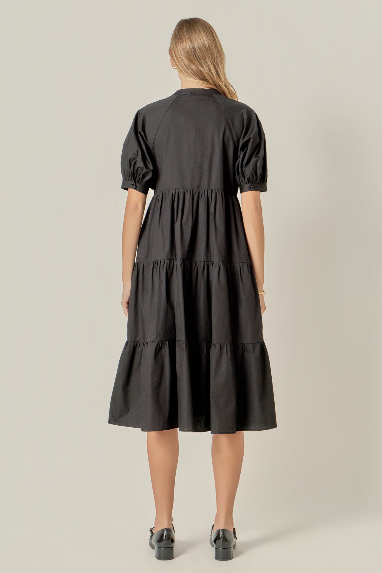 ENGLISH FACTORY - Short Puff Sleeve Midi Dress - DRESSES available at Objectrare