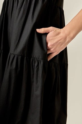 ENGLISH FACTORY - Short Puff Sleeve Midi Dress - DRESSES available at Objectrare