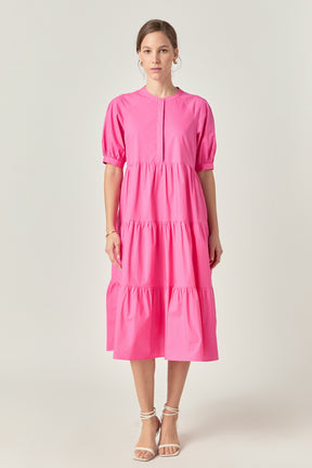 ENGLISH FACTORY - English Factory - Short Puff Sleeve Midi Dress - DRESSES available at Objectrare