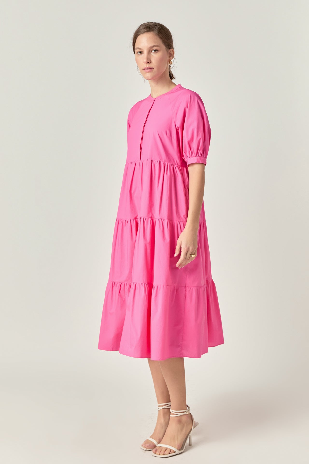 ENGLISH FACTORY - English Factory - Short Puff Sleeve Midi Dress - DRESSES available at Objectrare