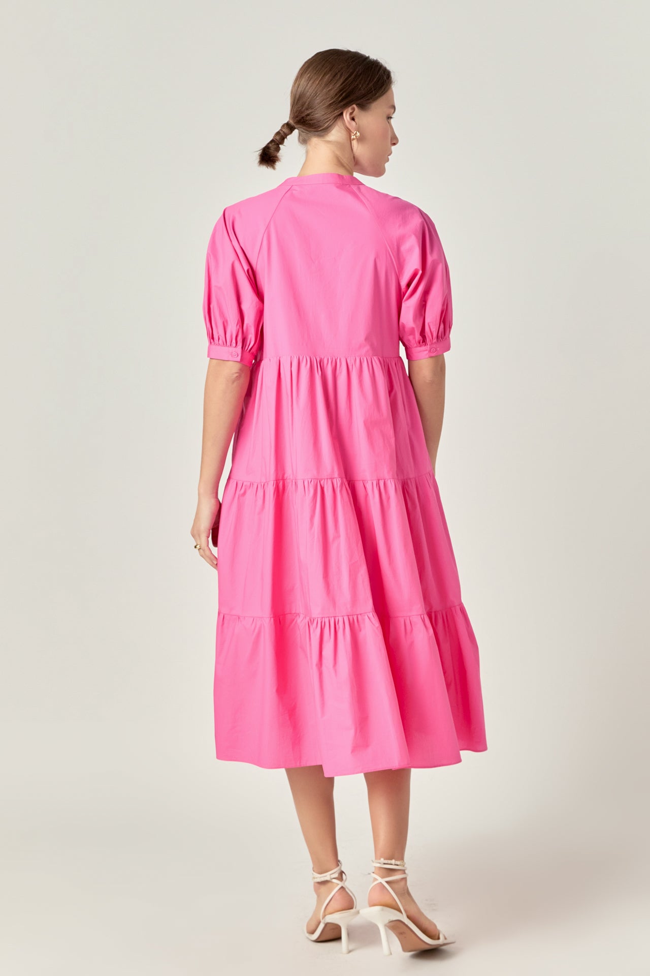 ENGLISH FACTORY - English Factory - Short Puff Sleeve Midi Dress - DRESSES available at Objectrare