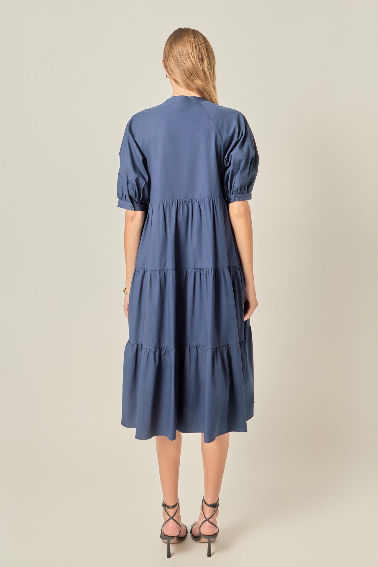 ENGLISH FACTORY - Short Puff Sleeve Midi Dress - DRESSES available at Objectrare