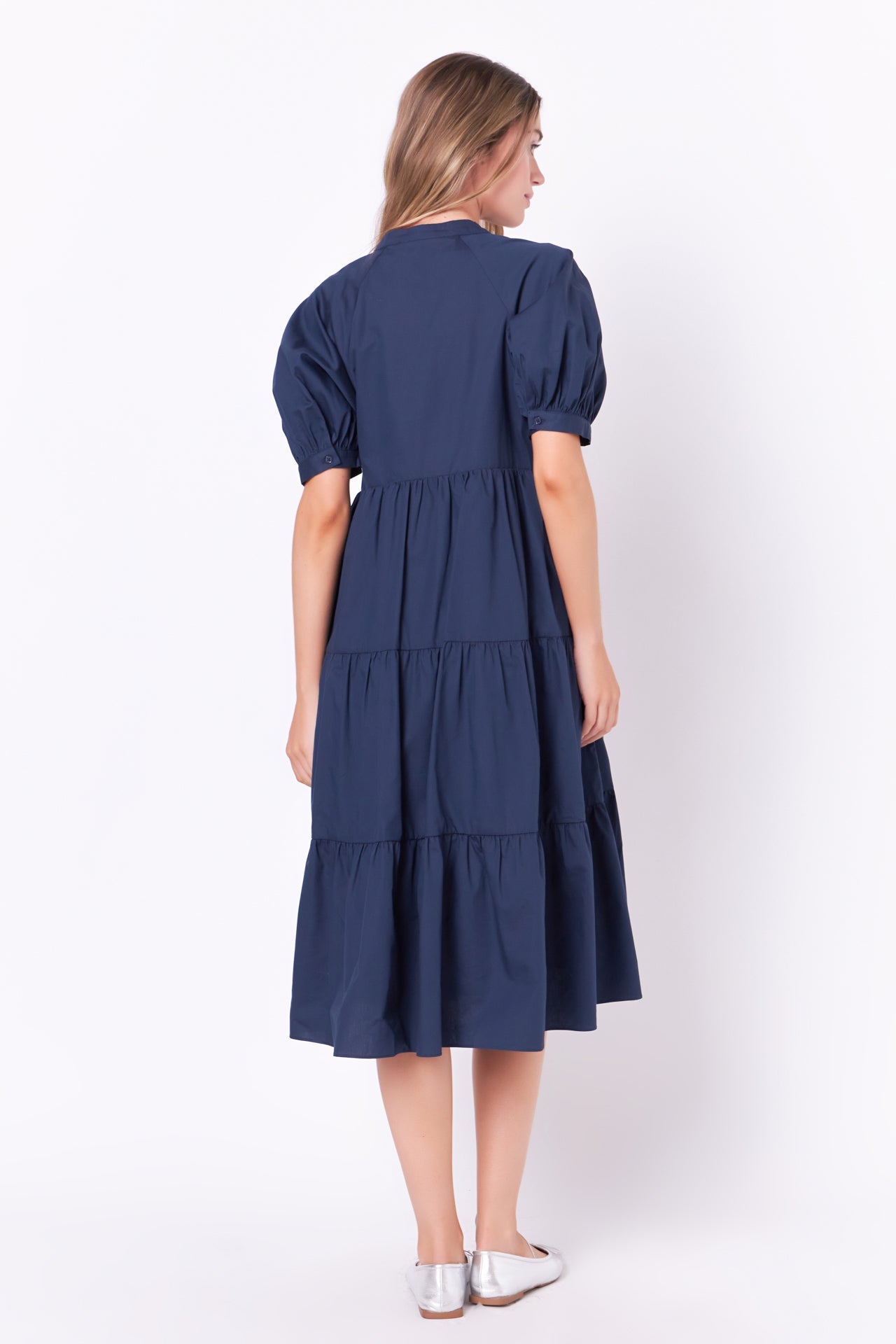 ENGLISH FACTORY - English Factory - Short Puff Sleeve Midi Dress - DRESSES available at Objectrare