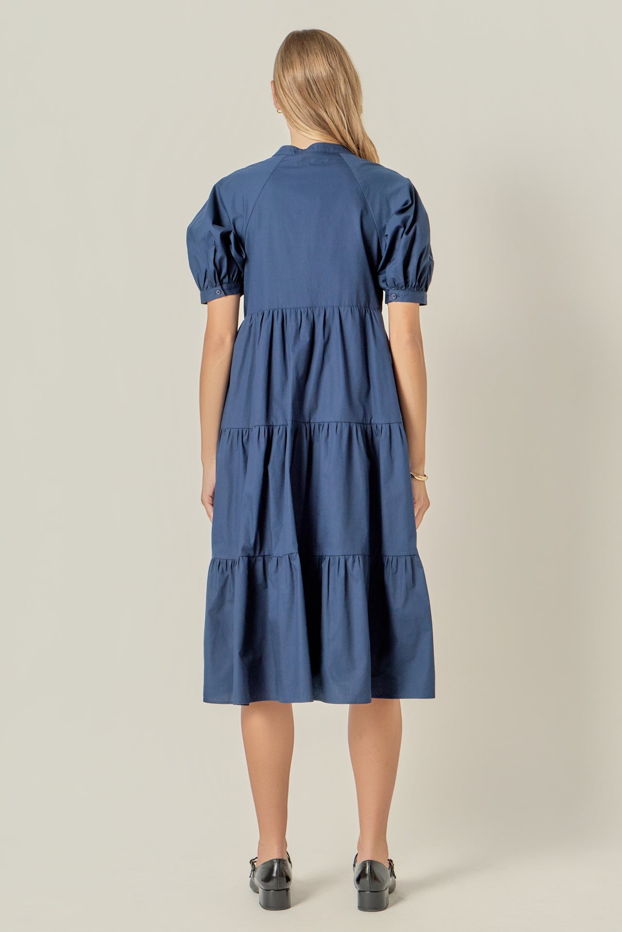 ENGLISH FACTORY - Short Puff Sleeve Midi Dress - DRESSES available at Objectrare
