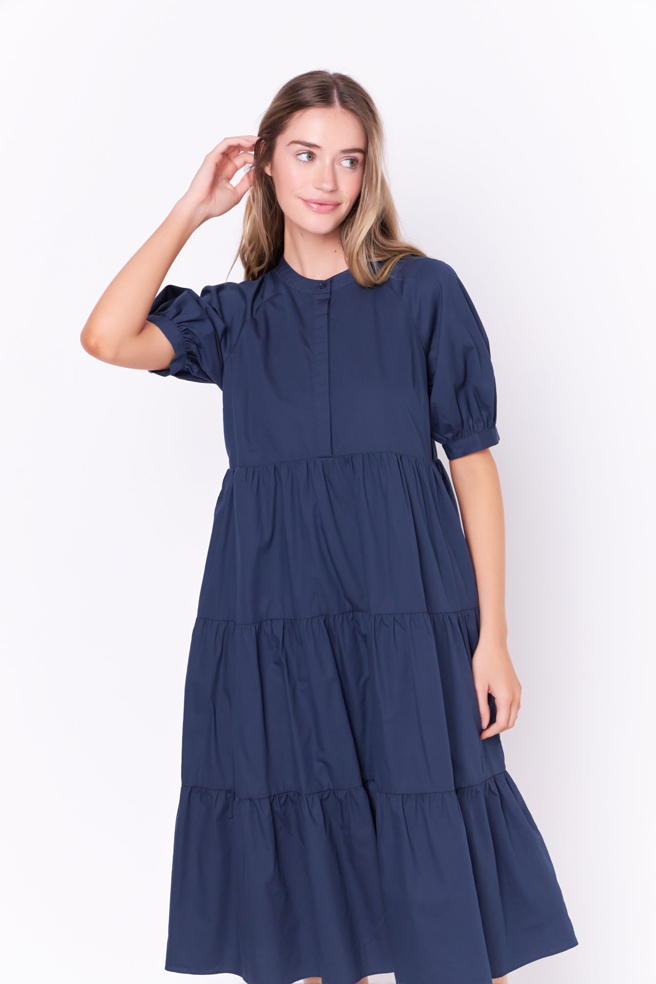 ENGLISH FACTORY - English Factory - Short Puff Sleeve Midi Dress - DRESSES available at Objectrare