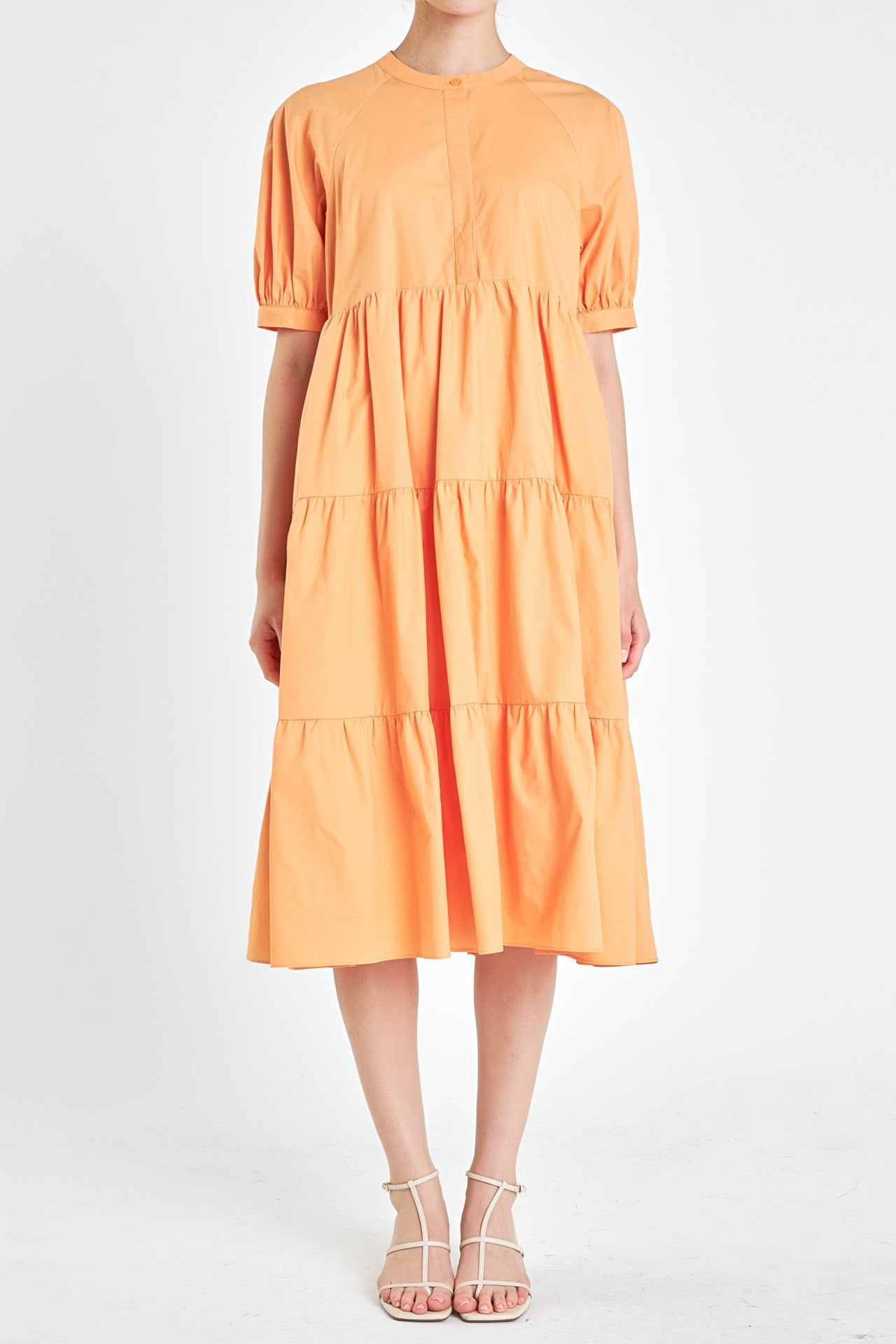 English Factory - Short Puff Sleeve Midi Dress