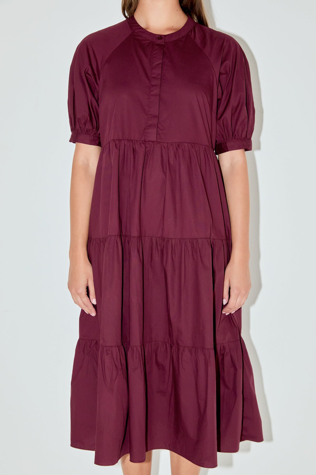 ENGLISH FACTORY - Short Puff Sleeve Midi Dress - DRESSES available at Objectrare