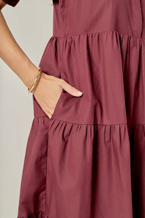 ENGLISH FACTORY - Short Puff Sleeve Midi Dress - DRESSES available at Objectrare