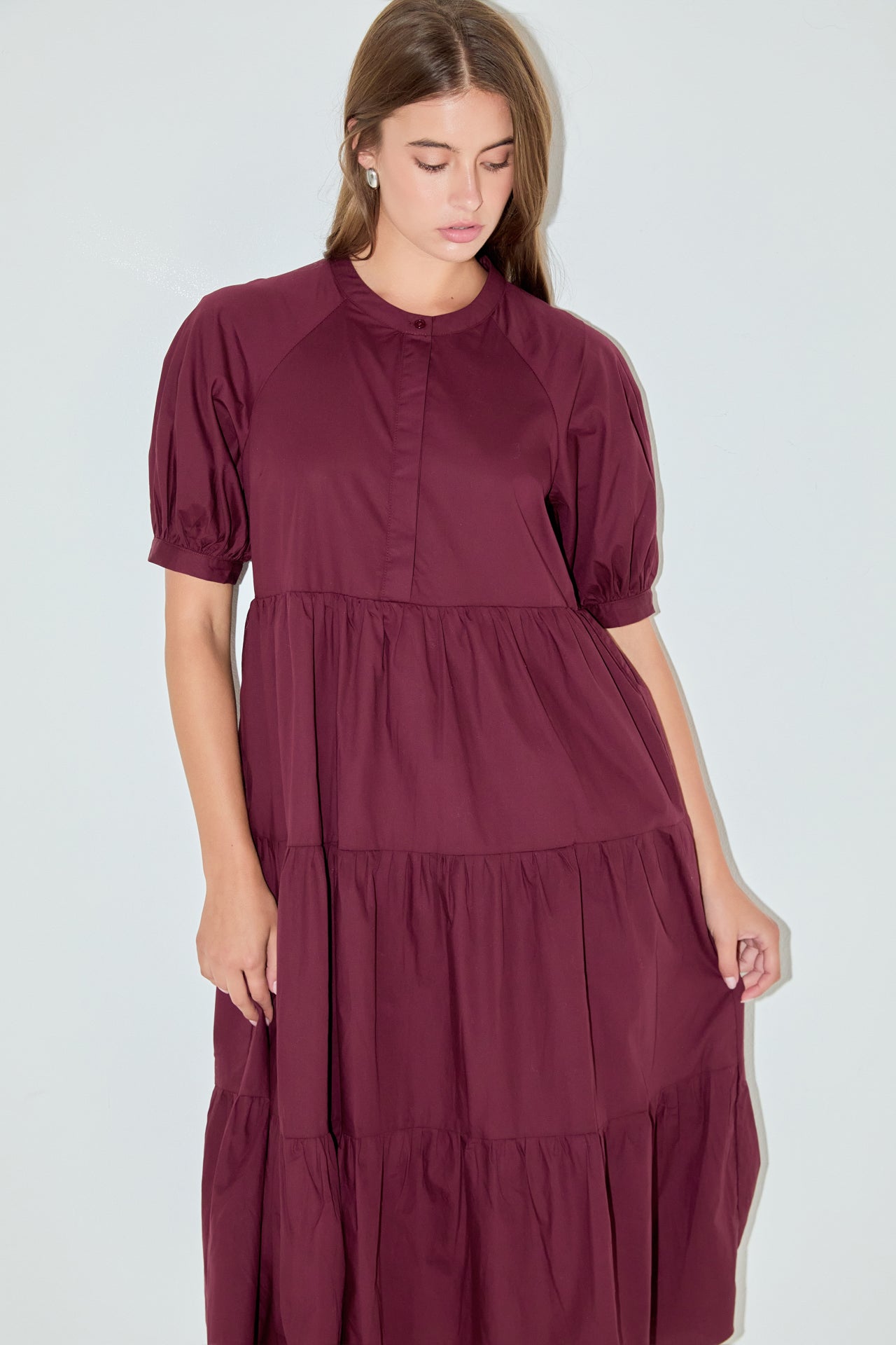 ENGLISH FACTORY - Short Puff Sleeve Midi Dress - DRESSES available at Objectrare