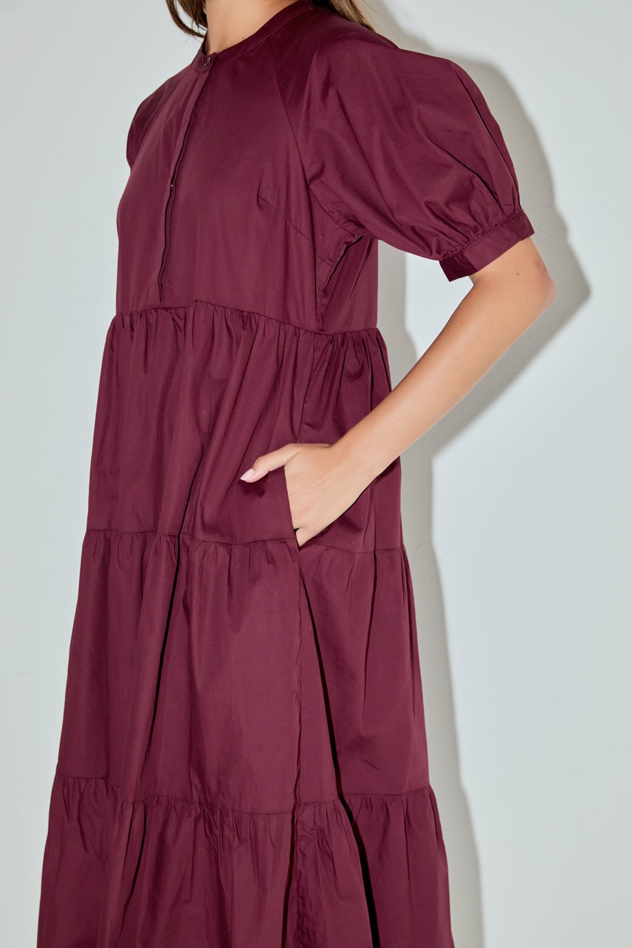 ENGLISH FACTORY - Short Puff Sleeve Midi Dress - DRESSES available at Objectrare