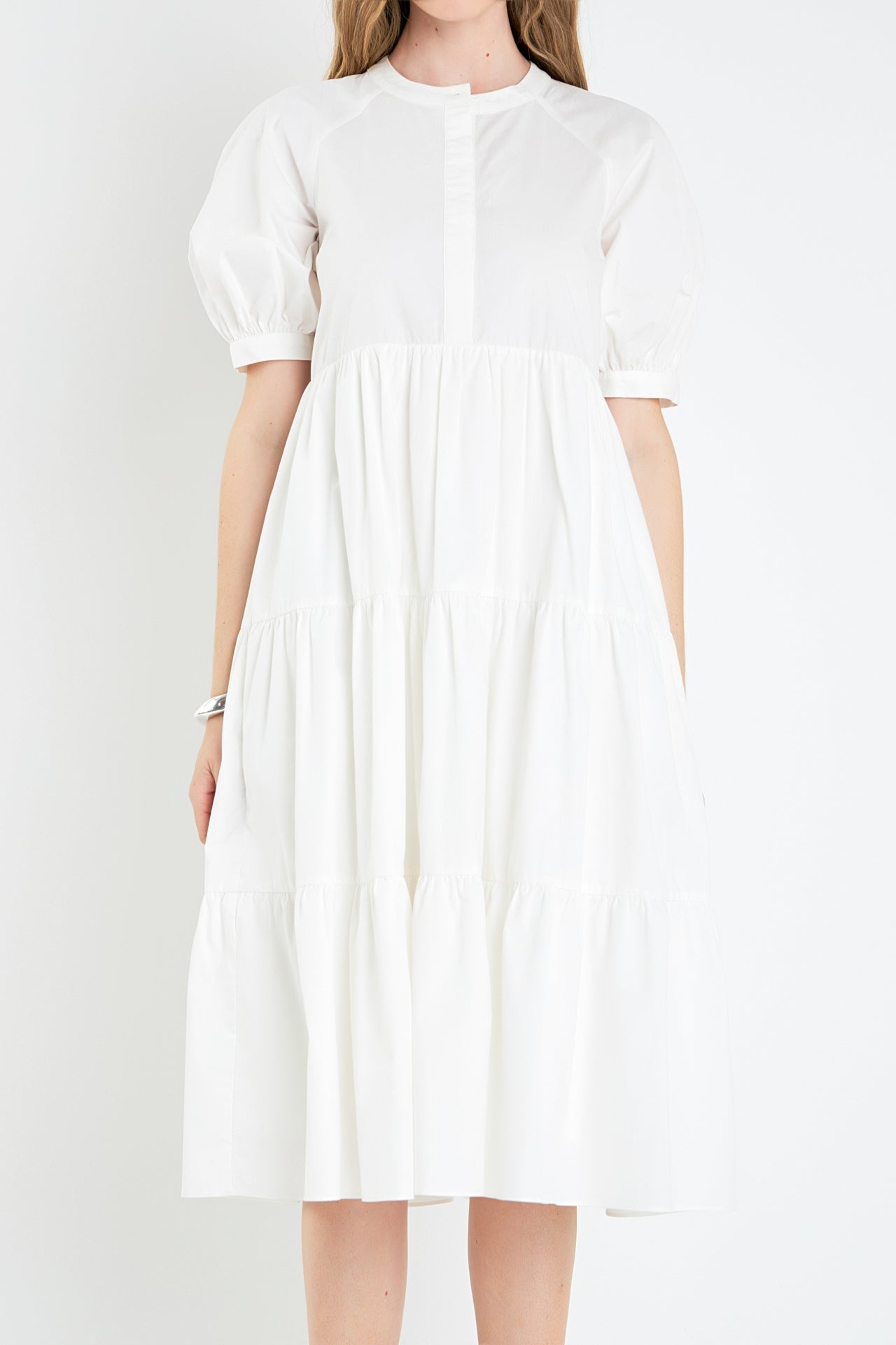 ENGLISH FACTORY - English Factory - Short Puff Sleeve Midi Dress - DRESSES available at Objectrare