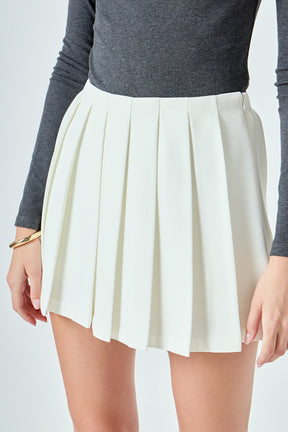 ENDLESS ROSE - Pleated Mini Skort - SKORTS available at Objectrare