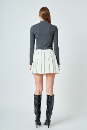 ENDLESS ROSE - Pleated Mini Skort - SKORTS available at Objectrare