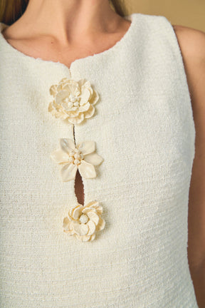 ENDLESS ROSE - Stacy Floral Trim Seamed Mini Dress - DRESSES available at Objectrare