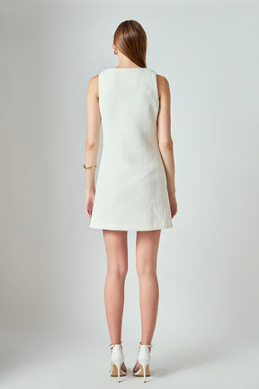 ENDLESS ROSE - Stacy Floral Trim Seamed Mini Dress - DRESSES available at Objectrare