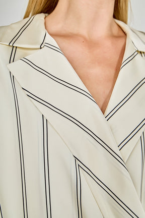 ENDLESS ROSE - Striped Wrap Blouse - SHIRTS & BLOUSES available at Objectrare