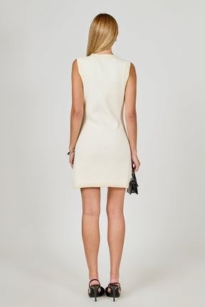 Jewel Button Knit Mini Dress