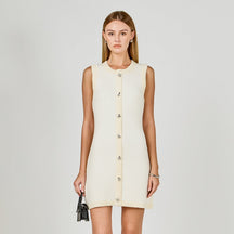 ENDLESS ROSE - Jewel Button Knit Mini Dress - DRESSES available at Objectrare