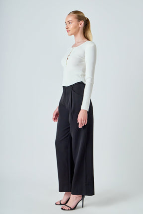 ENDLESS ROSE - Shoulder Pad Knit Top - SWEATERS & KNITS available at Objectrare