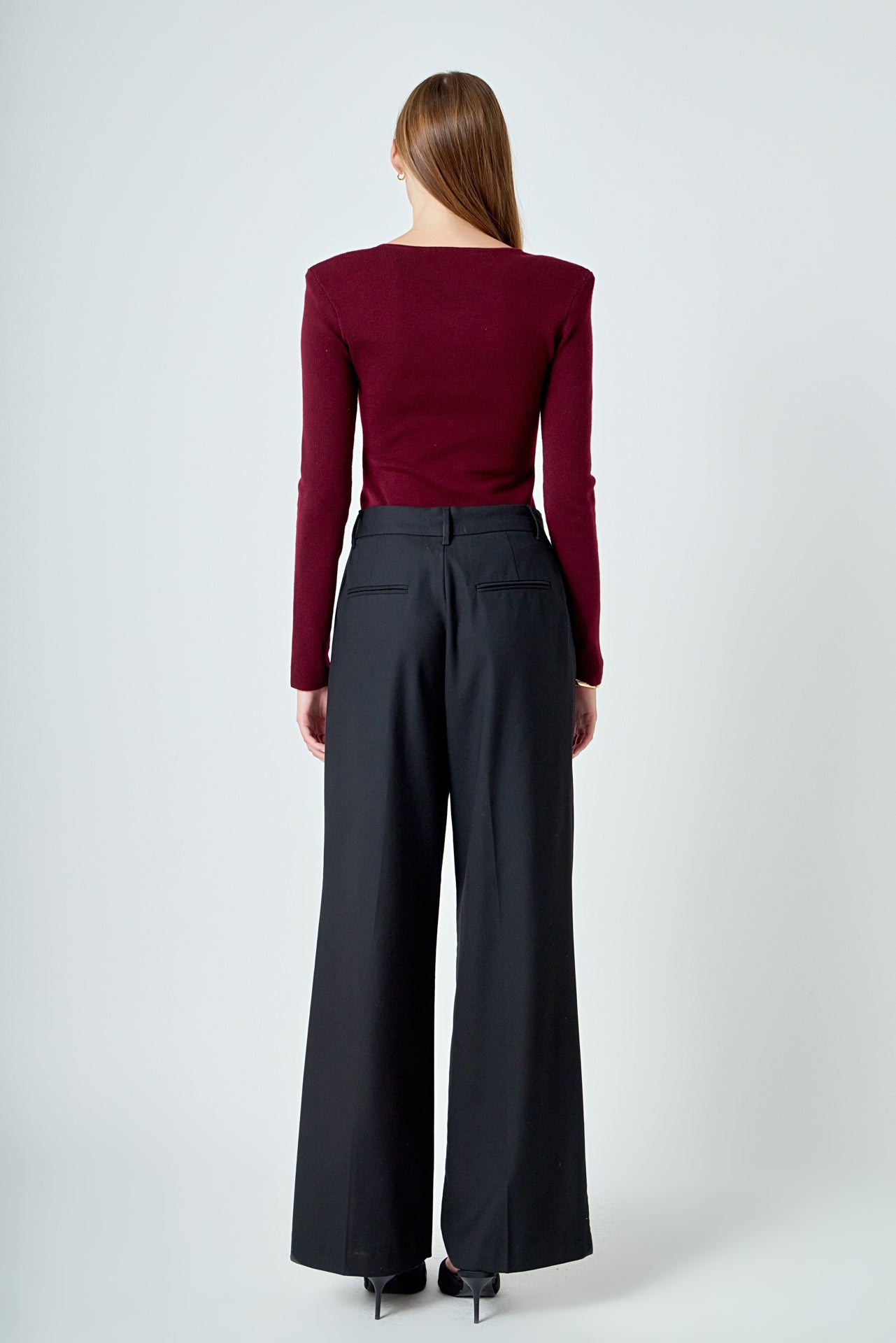 ENDLESS ROSE - Shoulder Pad Knit Top - SWEATERS & KNITS available at Objectrare