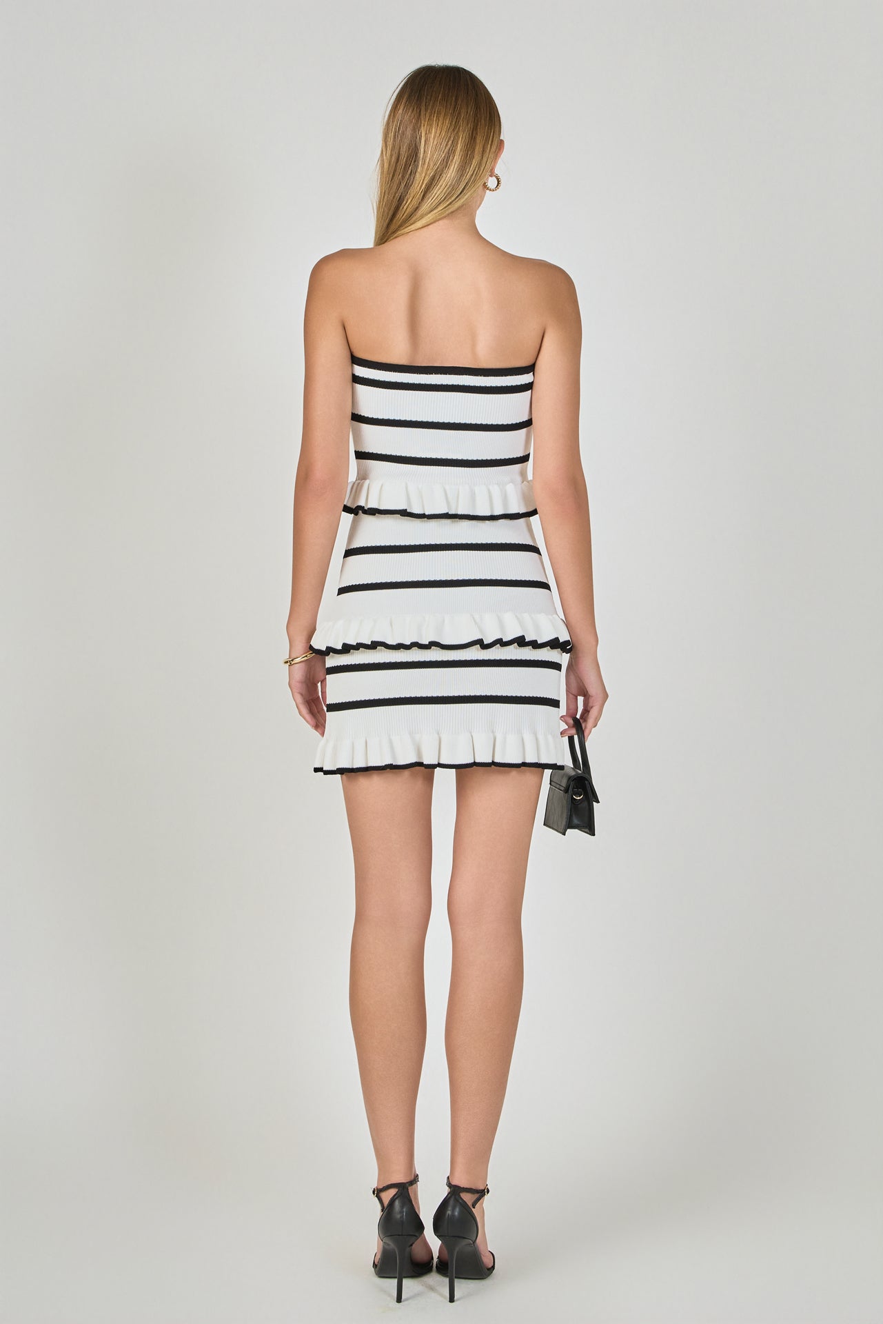 ENDLESS ROSE - Striped Tube Knit Mini Dress - DRESSES available at Objectrare